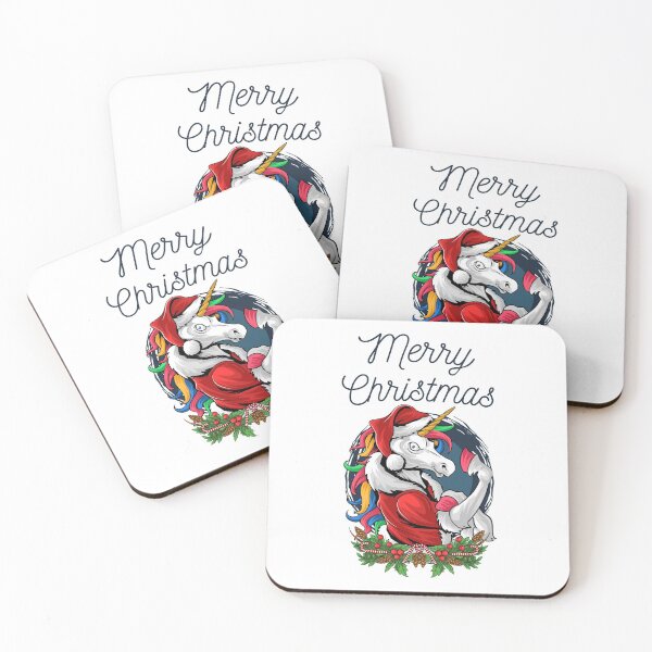 Item preview, Merry Christmas unicorn designed and sold by Curlyhaire.