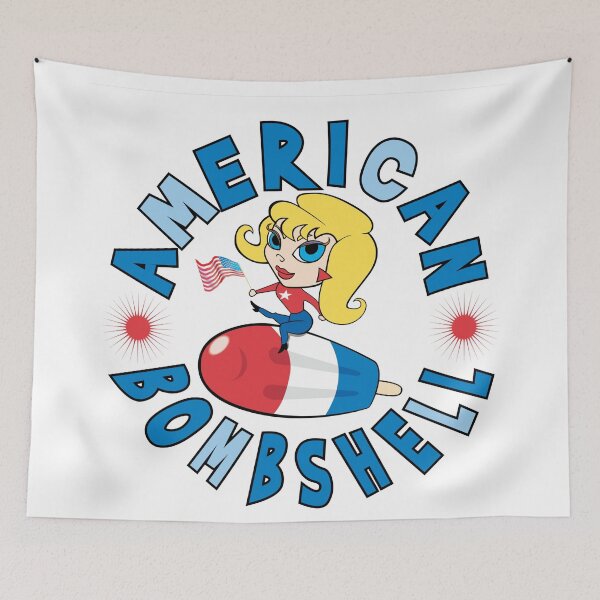 Item preview, American Bombshell Patriotic Fourth Of July Print designed and sold by Mary Riley.