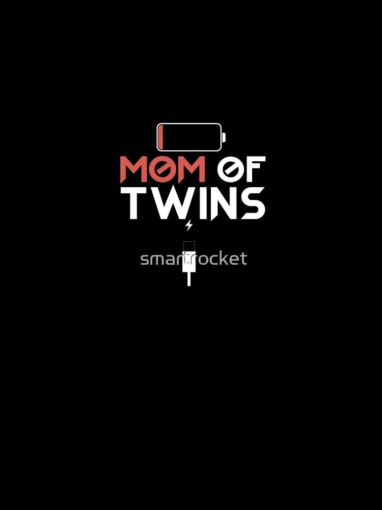 smartrocket Womens Tired Twin Mom Low Battery Charge Mom of Twins Funny Baseball Tee