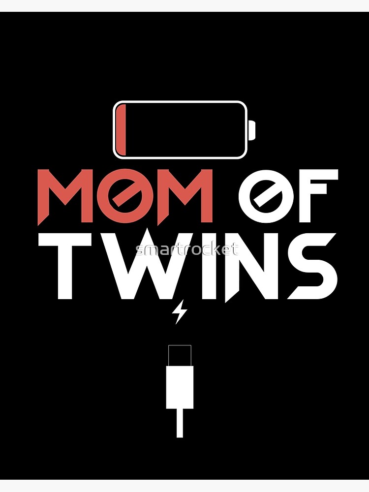 smartrocket Womens Tired Twin Mom Low Battery Charge Mom of Twins Funny Baseball Tee