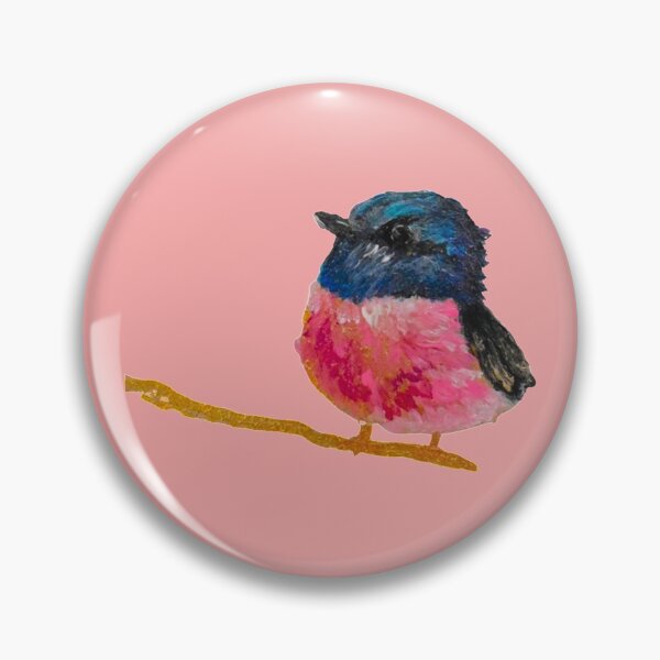 Item preview, Pink And Black Fluffy Little Bird Painting By Concetta Ellis designed and sold by concettaellis.