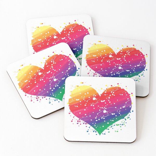 Item preview, Watercolor Rainbow Heart Colorful - Gay Pride Flag Heart Shape designed and sold by MisPuHoney.