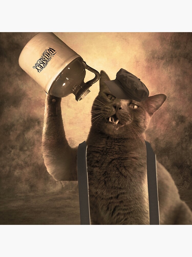 Whiskey Cat Whiskey Runner Speakeasy Cat Art Board Print