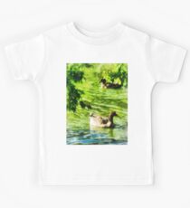Ducks on a Tranquil Pond Kids Tee