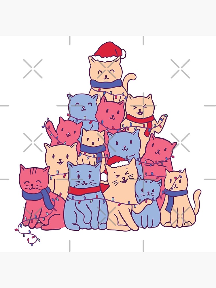 Meowy Christmas Cats Kitten Christmas Tree Framed Art Print By