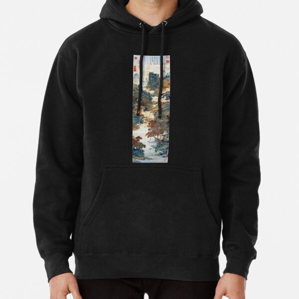 Qiu Ying Fishing under Chinese Sweet Gums Pullover Hoodie