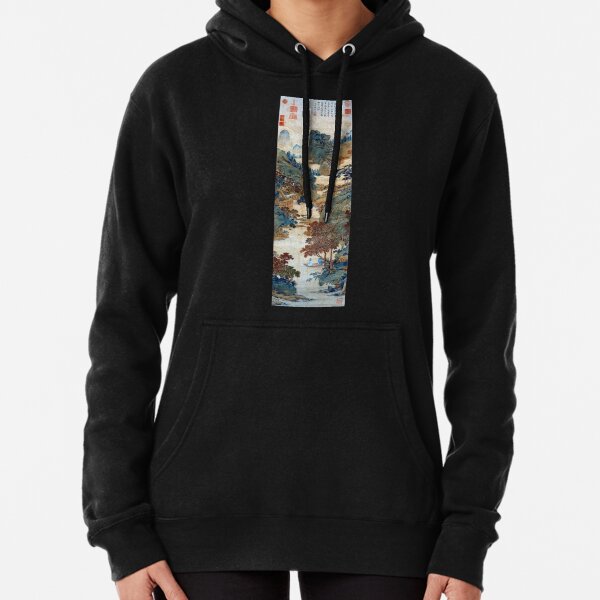 Qiu Ying Fishing under Chinese Sweet Gums Pullover Hoodie