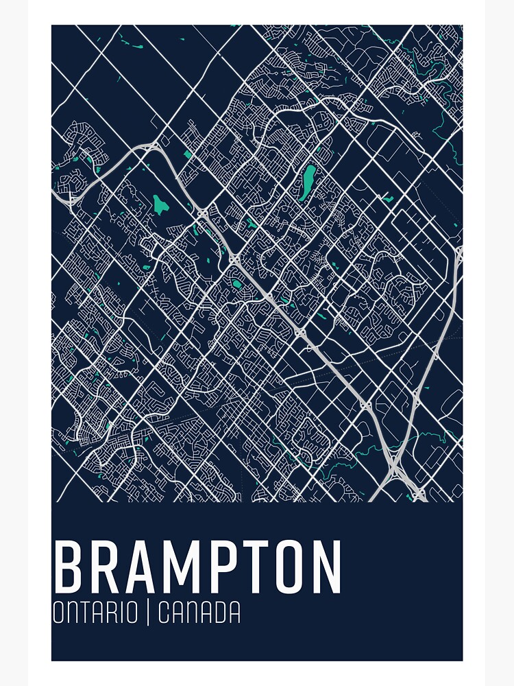 "Brampton, Ontario CANADA" Sticker by OrbitMapArt Redbubble