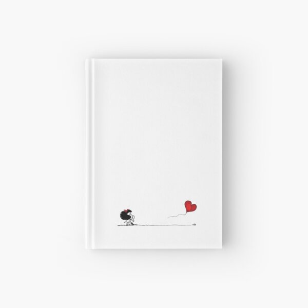 Mafalda banksy white heart Hardcover Journal