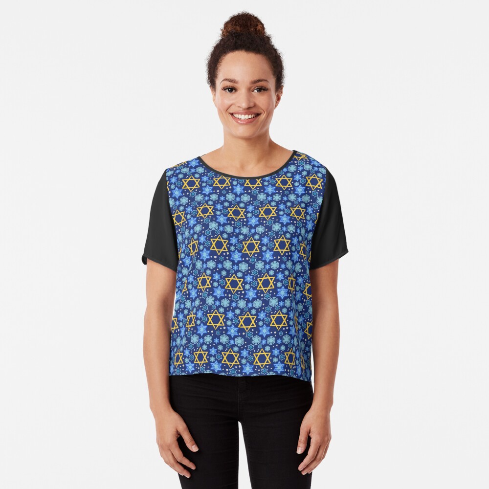 Happy Hanukkah-Star of David Chiffon Top