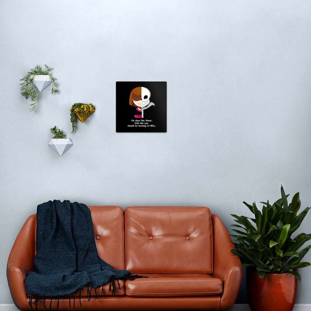 Undertale Sans Vs Frisk Metal Print By Zariaa Redbubble