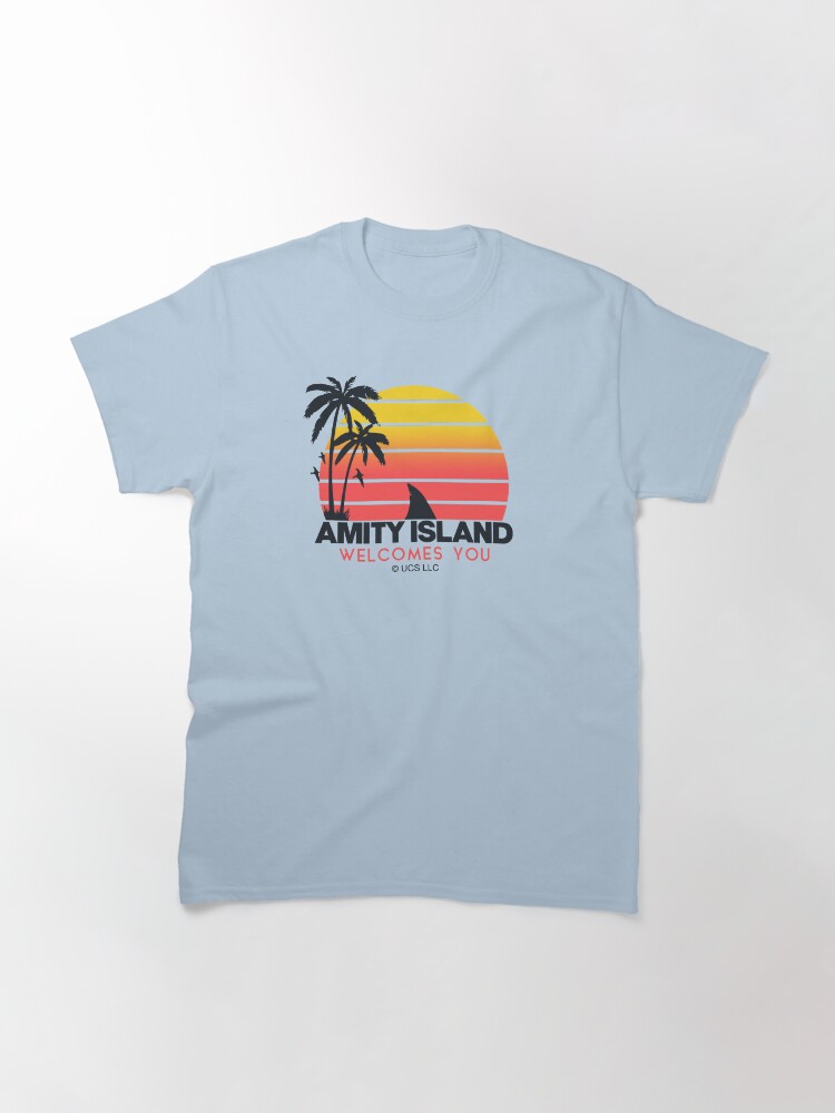 Thumbnail 3 of 7, Classic T-Shirt, Jaws movie Amity Island welcomes you. Birthday party gifts. Officially licensed merch. designed and sold by chrlalexandru.