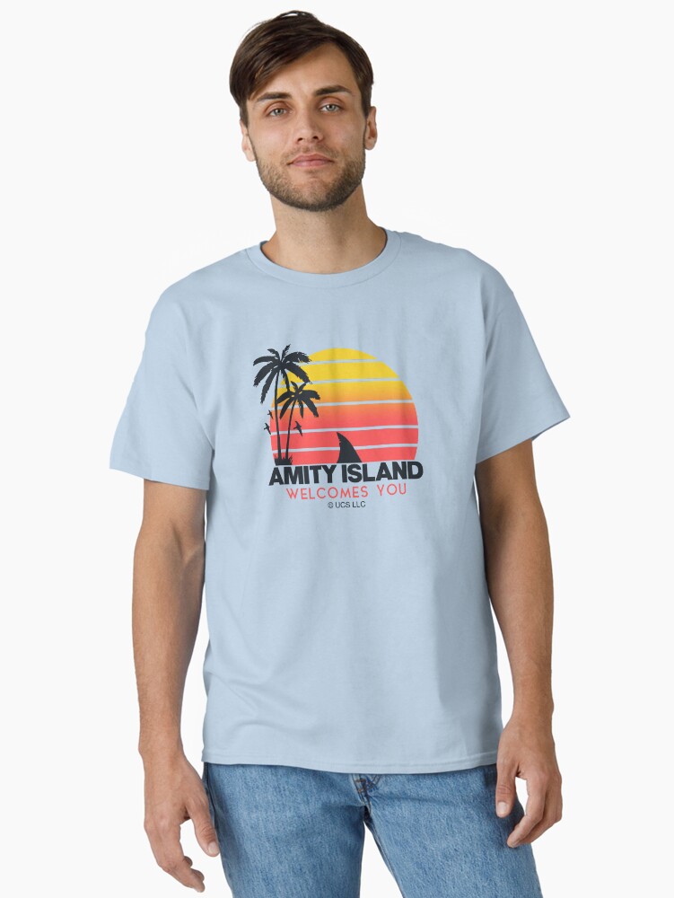 Thumbnail 2 of 7, Classic T-Shirt, Jaws movie Amity Island welcomes you. Birthday party gifts. Officially licensed merch. designed and sold by chrlalexandru.