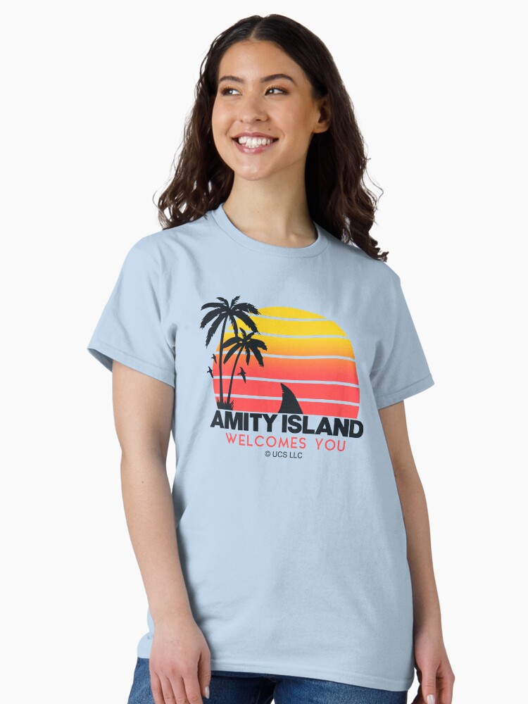 Thumbnail 1 of 7, Classic T-Shirt, Jaws movie Amity Island welcomes you. Birthday party gifts. Officially licensed merch. designed and sold by chrlalexandru.