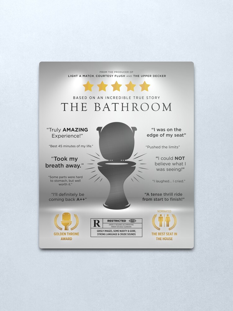 Alternate view of The Bathroom Funny Parody Movie Poster Sign Metal Print