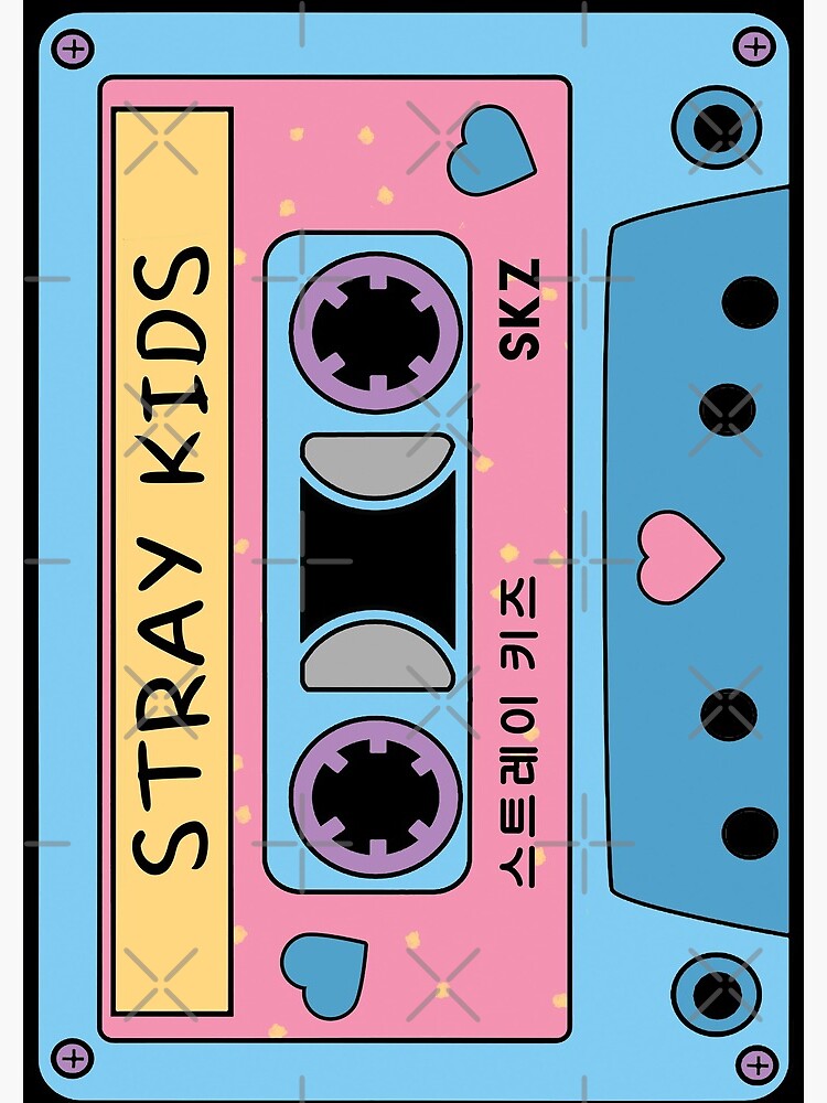 "STRAY KIDS Cute Retro Pastel Cassette Tape Blue Pink" Spiral Notebook