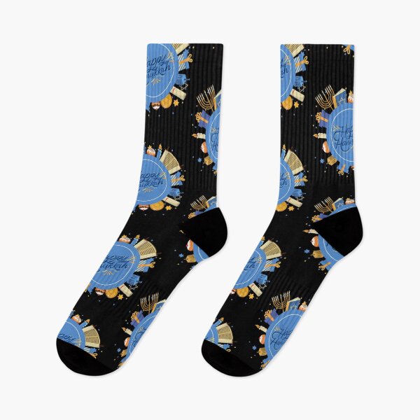 Item preview, Happy Hanukkah-Black Background  designed and sold by Trendi61.