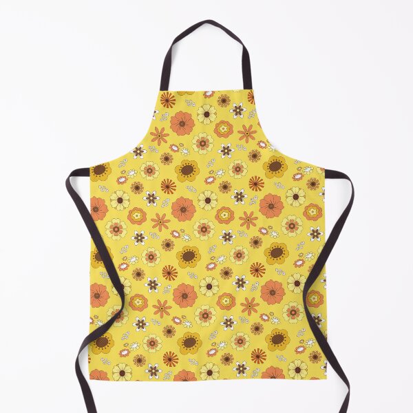Yellow 70s Flowers Apron