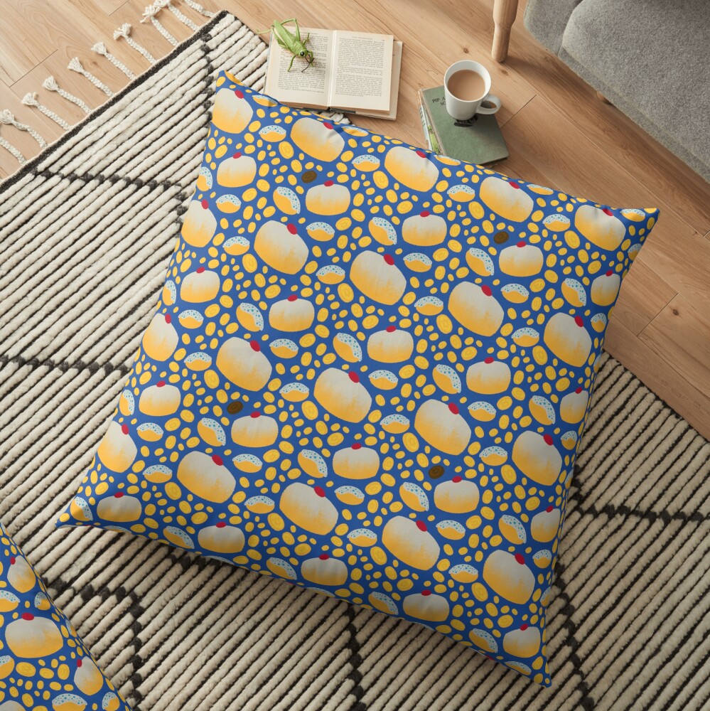 Happy Hanukkah-Pastries Floor Pillow