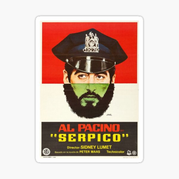 &ldquo;Serpico movie poster&rdquo; Sticker by heyst | Redbubble