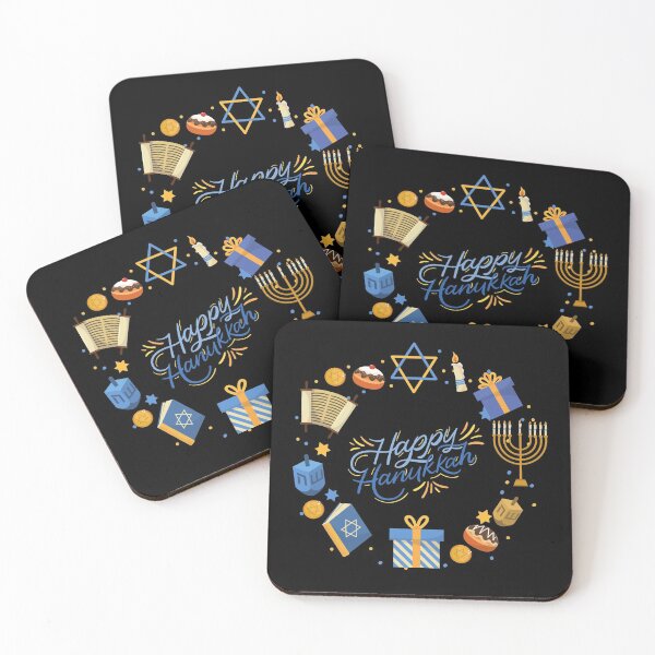 Item preview, Happy Hanukkah-Black Background  designed and sold by Trendi61.