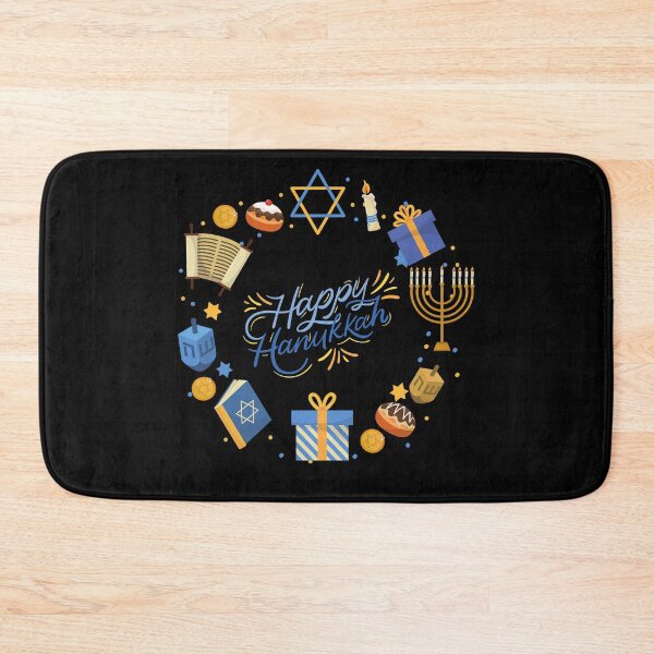 Item preview, Happy Hanukkah-Black Background  designed and sold by Trendi61.