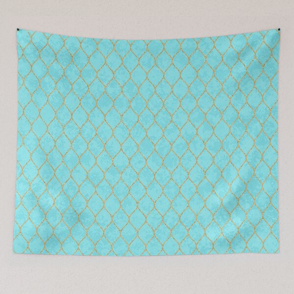 Item preview, Moroccan Quatrefoil in Aqua designed and sold by ReesDesigns.