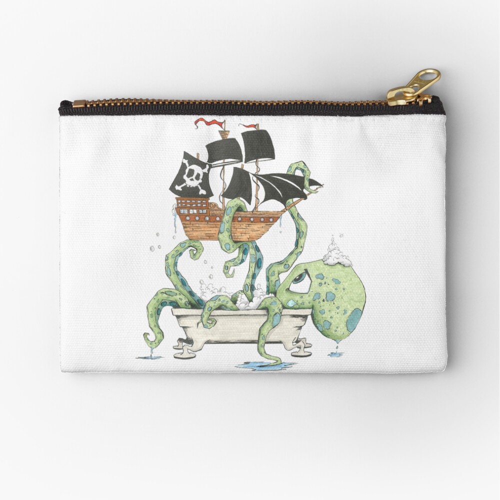 Kraken in the Tub Zipper Pouch
