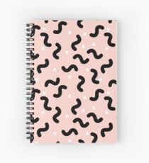 Black & Pink Memphis Squiggles Spiral Notebook