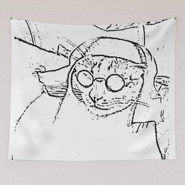 Item preview, Cat Dressed as a Nun - Rustic Line Art designed and sold by mikaylawiser.