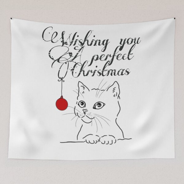 Item preview, minimalisme cat wishing you a perfect christmas designed and sold by Achmarry.