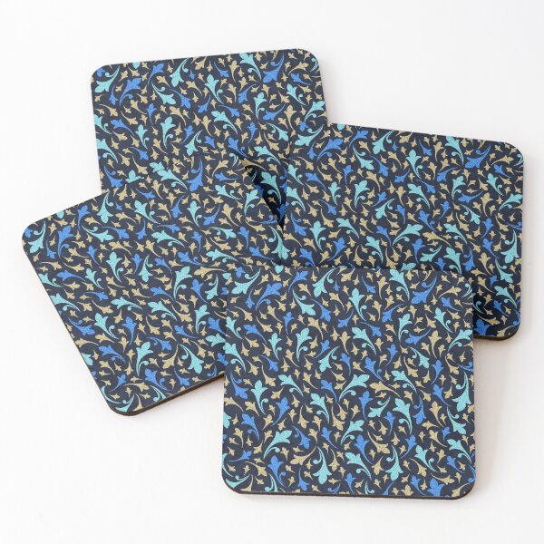 Item preview, Moroccan Pattern in Shimmer Gold & Blues designed and sold by ReesDesigns.
