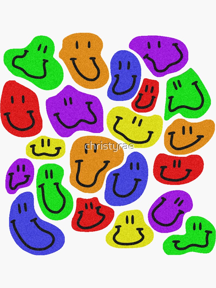 Aesthetic Smiley Faces Sticker By Christyrae Redbubble