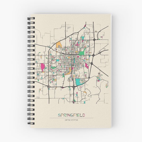 Item preview, Springfield, Illinois Street Map designed and sold by A Deniz Akerman.