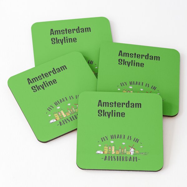 Item preview, Green Amsterdam Skyline designed and sold by DamaliePierre.