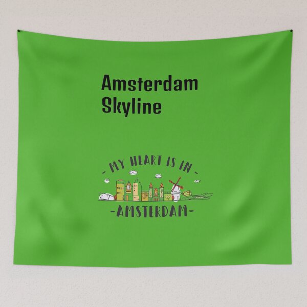 Item preview, Green Amsterdam Skyline designed and sold by DamaliePierre.