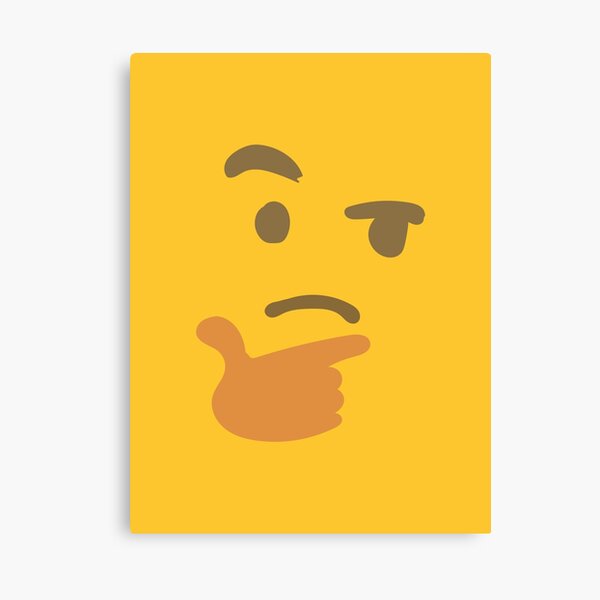 Thinking emoji meme (small) Canvas Print for Sale by Clean Woods