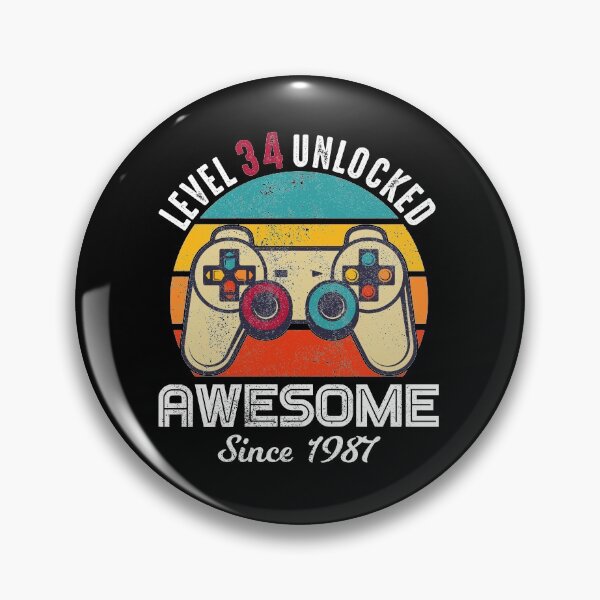 Item preview, Level 34 Unlocked Birthday Awesome Since 1987 designed and sold by RandomStuffShop.