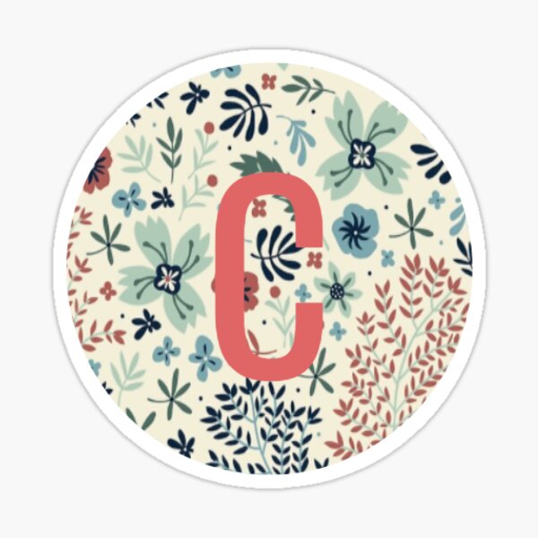 Floral Monogrammed C Sticker