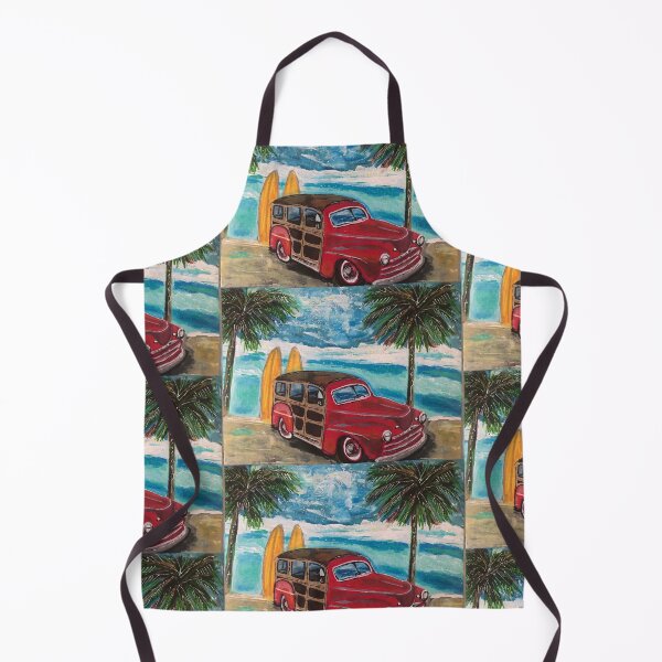 Item preview, Woodie, Surfer, Surf wagon, Surfboard, Ocean, Beach, Surfing, Tropical, designed and sold by SaltyMob.