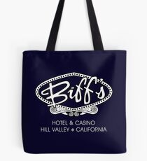 Biff's Hotel and Casino - Back to the Future (White and Black) Tote Bag