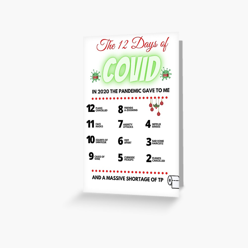 "The 12 Days of Covid TP Shortage" Greeting Card for Sale by msqrd2