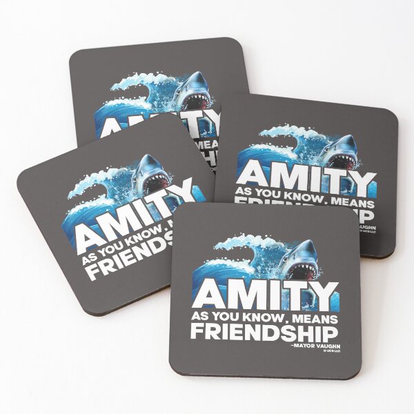 Item preview, Jaws movie amity means friendship quote. Birthday party gifts. Officially licensed merch. designed and sold by chrlalexandru.