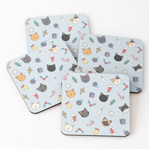 Item preview, Christmas Kitties (light gray) designed and sold by HollyCat.