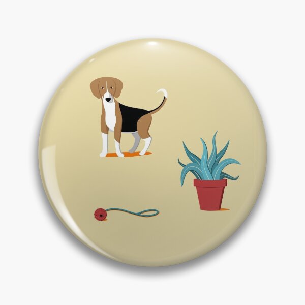 Item preview, Neo the Beagle, his favourite toy and a plant designed and sold by drawingKatarina.