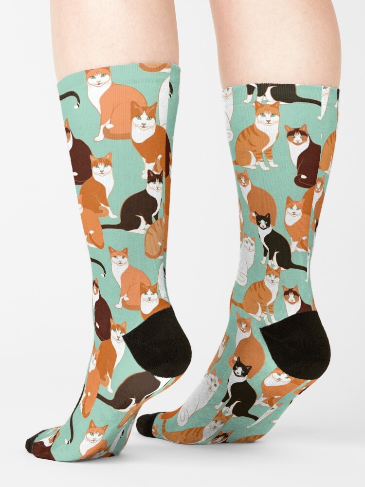 Alternate view of Ginger Cats on mint Socks