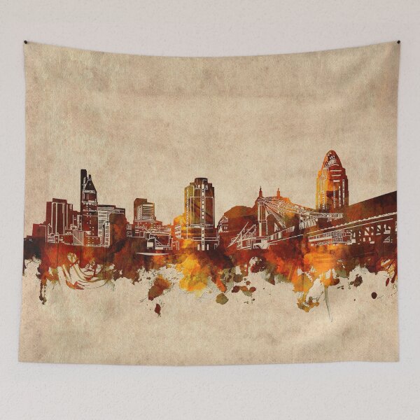 Item preview, cincinnati skyline vintage designed and sold by BekimART2.