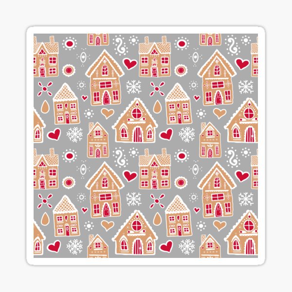 Christmas Gingerbread House Pattern Sticker