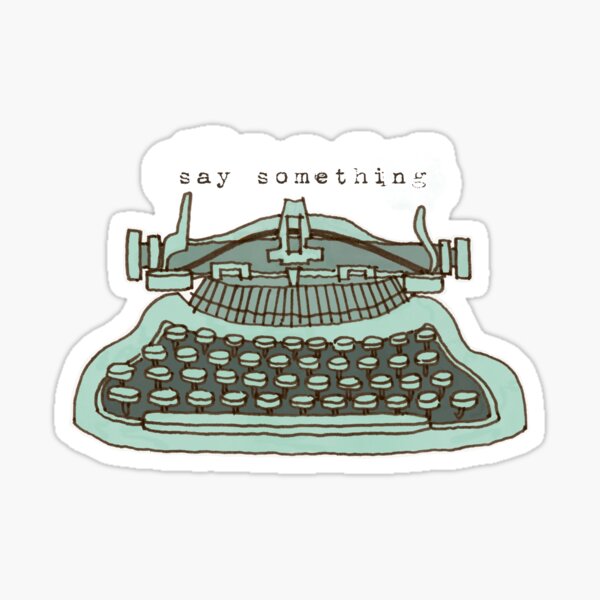 Item preview, Vintage Typewriter - Say Something - Aqua designed and sold by Shelley Johannes Studio.