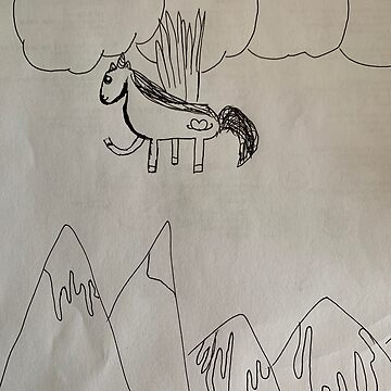 Artwork thumbnail, Pegasus over snow covered mountains by WordsByJake